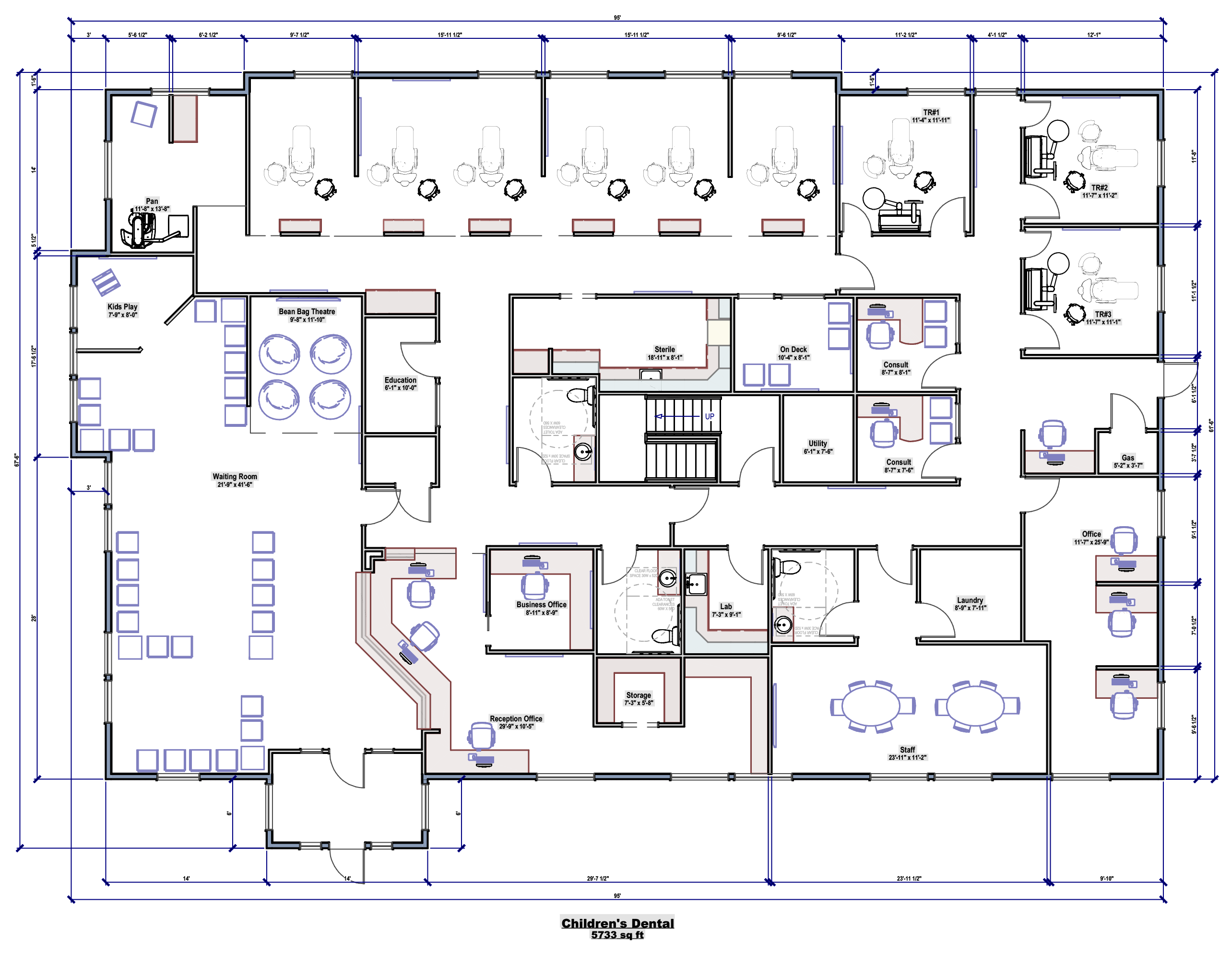 Children's Dental office planning and design – floorplan