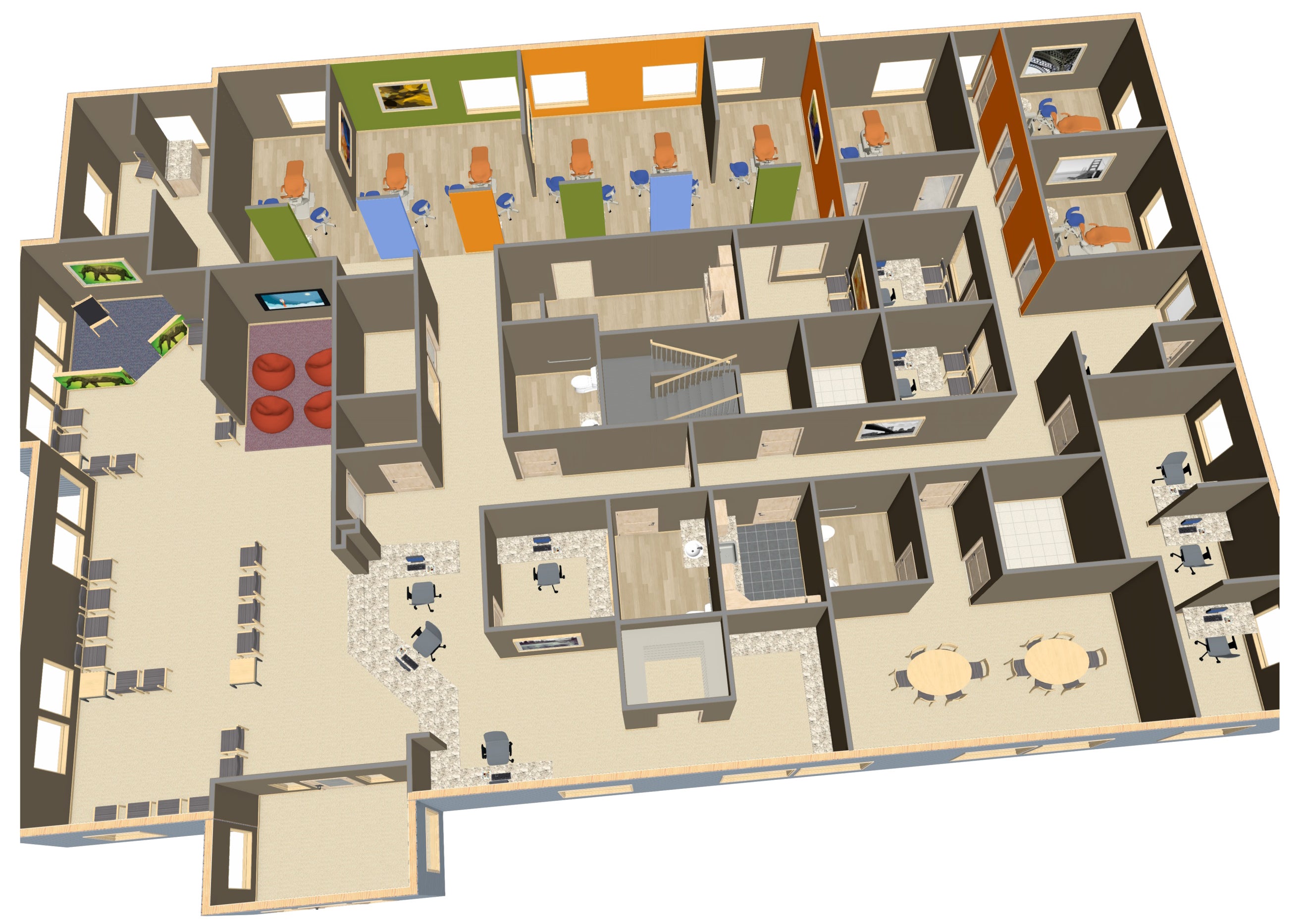 Children's Dental office planning and design – 3D Plan