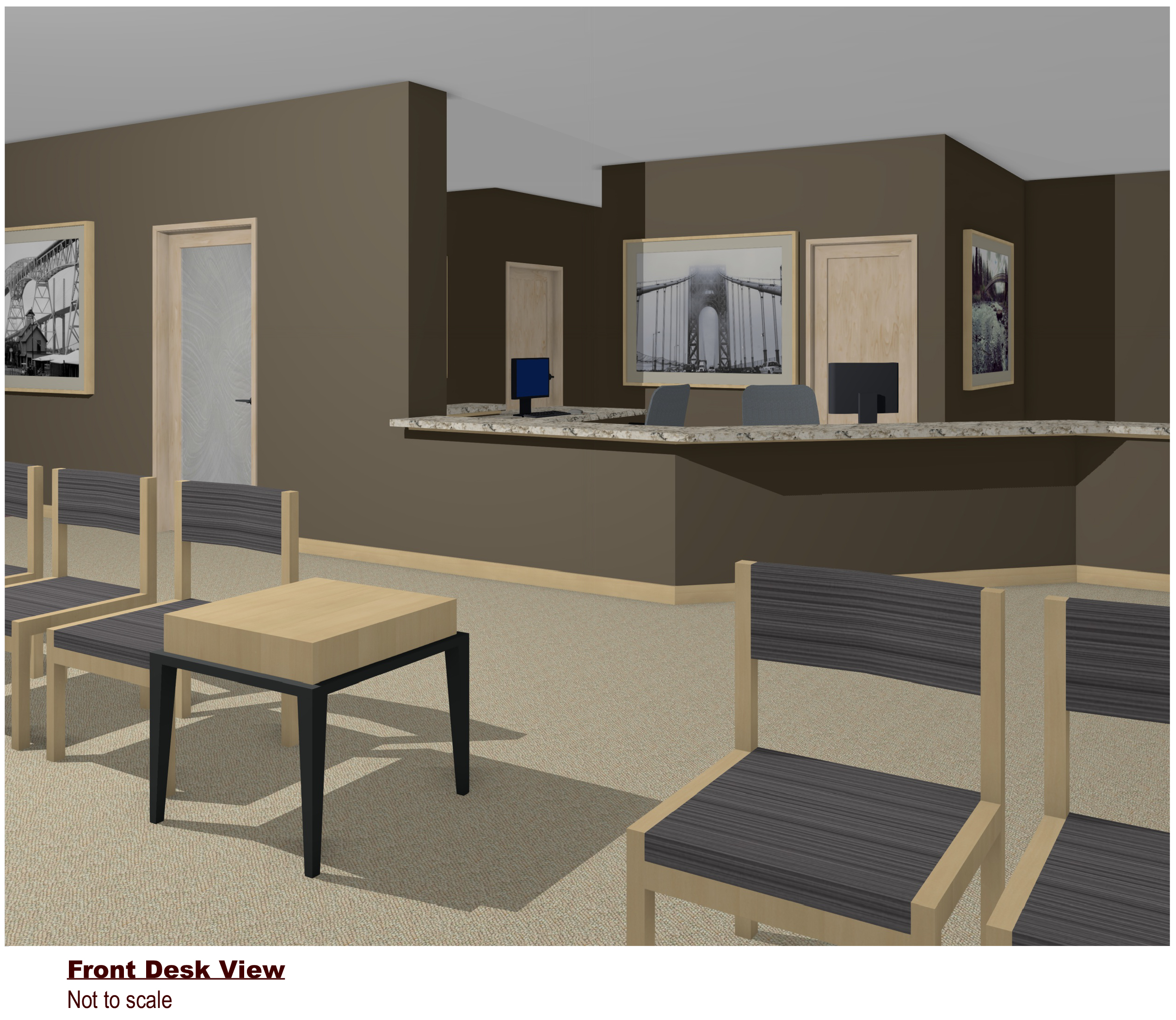 Children's Dental office planning and design – Front Desk View