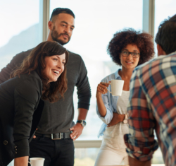 Group of young multi-ethnic people in a team meeting