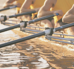 Rowing team practice