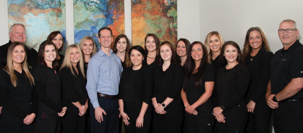 The Wilkinson Dental staff with the Burkhart team 
