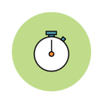 A stopwatch icon symbolizing improved efficiency