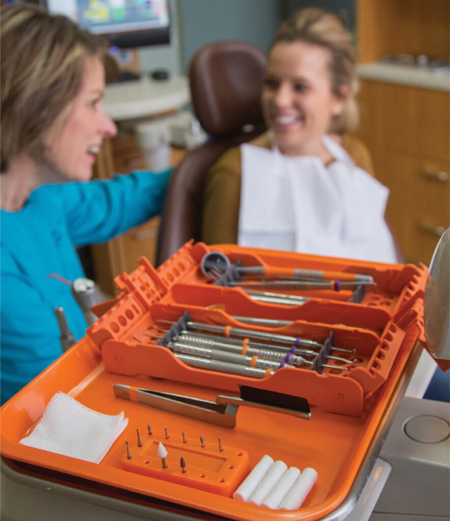 Zirc's Color Method Organization tray in use in Operatory