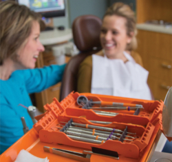 Zirc's Color Method Organization tray in use in Operatory