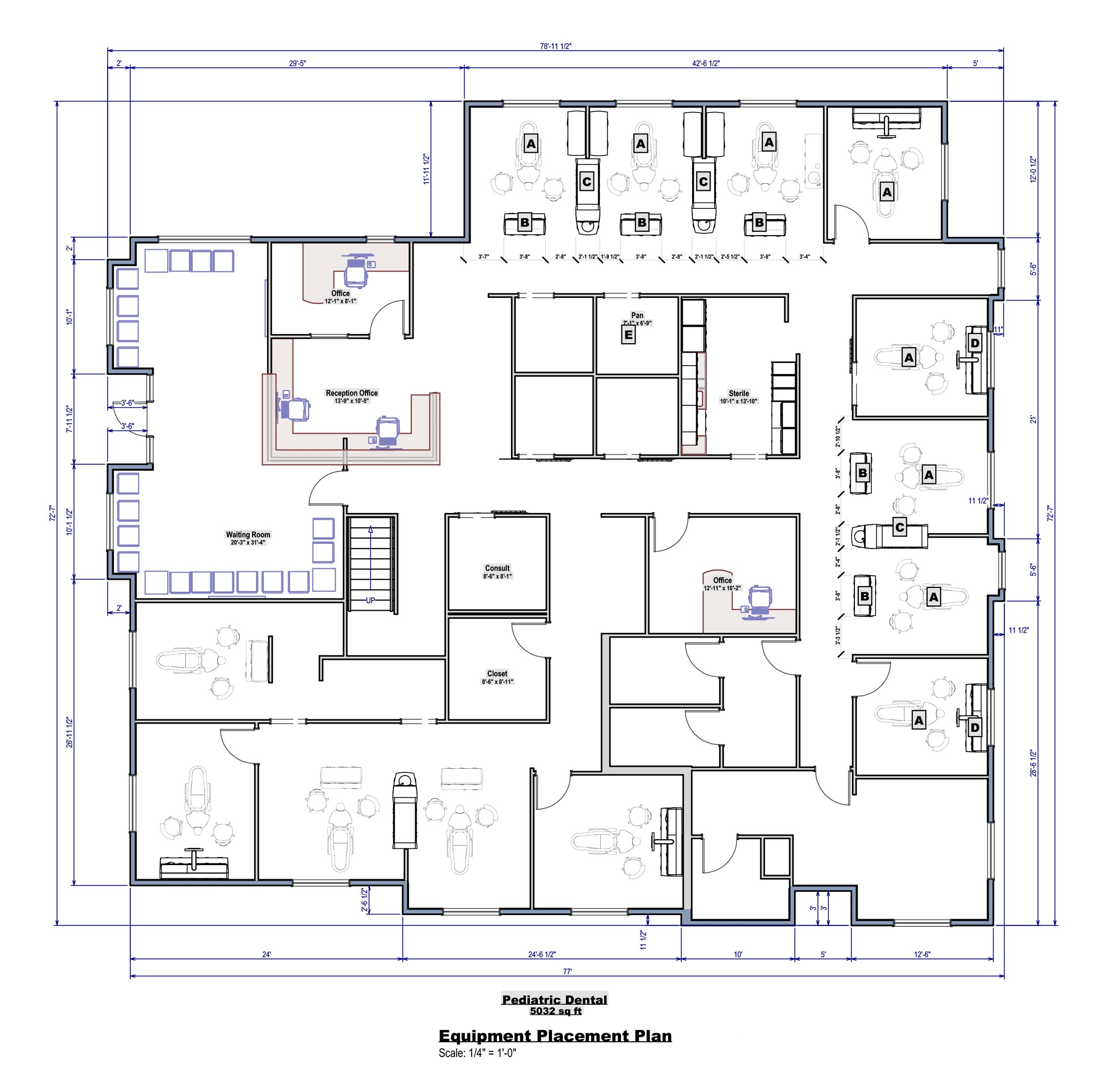 Every new office design starts with a blueprint, a to-scale floorplan drawing indicating space layouts and flow of a new office. 