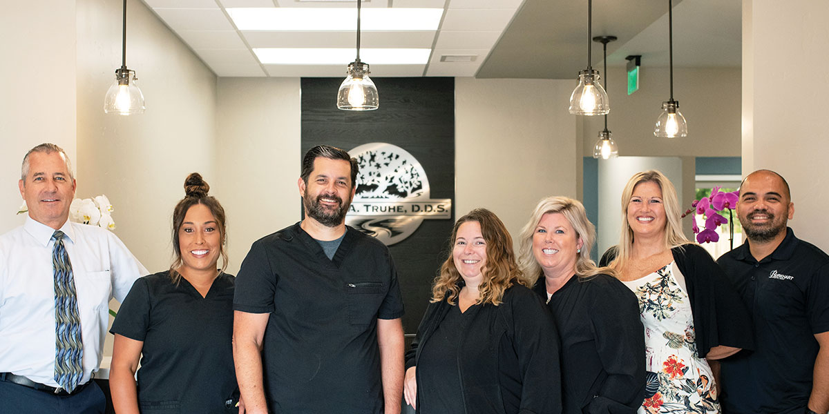 From left to right: Rob Kiddoo – Burkhart Regional Sales Manager, CA, Kendall Aguilar, Dr Mark A. Truhe, Delilah Ackley, Kristi Cordeiro, Melissa Ashburn – Burkhart Account Manager, and Michael Brown – Burkhart Service Technician.