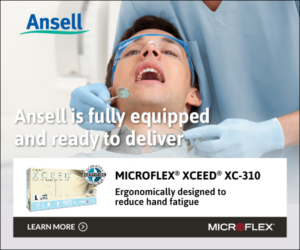 Ansell Banner Ad – Ansell is fully equipped and ready to deliver. Microflex® XCEED® XC-310. Ergonomically designed to reduce hand fatigue. January/February 2022